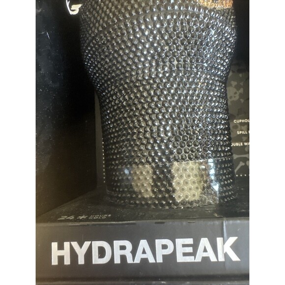 HYDRAPEAK Skull 40oz Voyager Cheetah Print Bling Black Gold 2024 BNWT - Picture 3 of 6